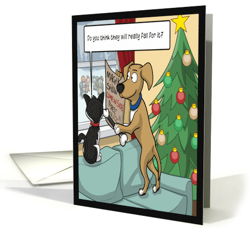 Pet's Christmas Magic Show Tricking Squirells card (1657402)