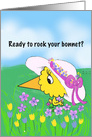 Easter Card With Cute Chick Wearing an Easter Bonnet For Friend card