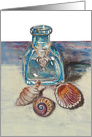 Sympathy Card With Seashells and Bottle at the Beach card