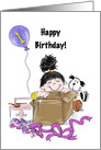 Happy First Birthday for Girl Loving the Box card