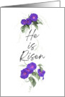 Easter He Is Risen with Purple Morning Glories card