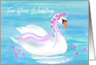 Wedding Blessing and Congrats Card With Swan on the Water card