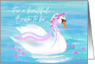 Bridal Shower Card With Swan on the Water With Flowers and Ribbons card
