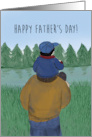 Father’s Day Card With Son on Dad’s Shoulders at Lake card