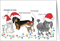 Christmas Card With Dogs Say Merry Christmas in Different Languages card