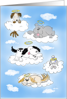 Sympathy Card for Loss of Dog with Dogs in Heaven card