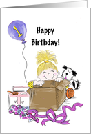 Happy First Birthday for Blonde Haired Girl card