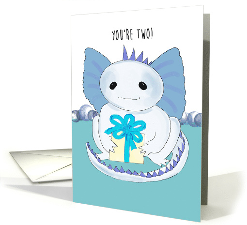 Two Year Birthday With Purple and Blue Dragon With Gift card (1638854)