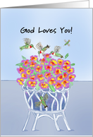 Hummingbirds Card To Say God Loves You and Will Take Care of You card