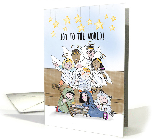 Christmas Card With Children's Nativity Pageant Joy to the World card