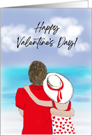 Valentine’s Day Card For Her With Couple on the Beach card