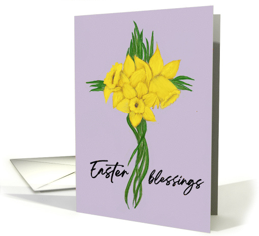 Religious Easter Card With Daffodils in Shape of Cross card (1668494)