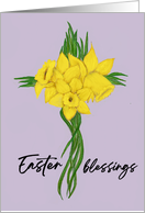 Religious Easter Card With Daffodils in Shape of Cross card