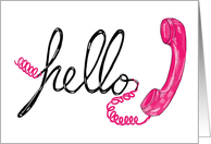 Hello Card With Pink...