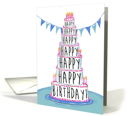 Birthday Cake With Seven Layers of Wishes card (1697584)