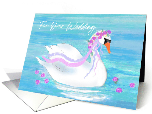 Wedding Blessing and Congrats Card With Swan on the Water card