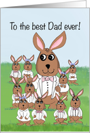 Happy Father’s Day Bunches of Bunnies Surrounding Their Dad card