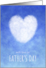 With Love on Father’s Day with Blue and White Peaceful Cloud Heart card