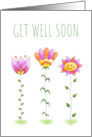 Get Well Soon with Pretty Modern Whimsical Watercolor Flowers card