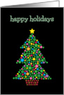Happy Holidays with Colorful Christmas Tree and Simple Minimal Design card