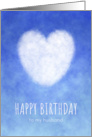 Happy Birthday to my Husband with Blue and White Cloud Heart Painting card
