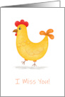 Cute Yellow Cartoon Chicken I Miss You card