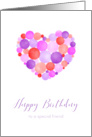 Happy Birthday to Special Friend with Pink Purple Painted Heart card