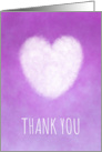 Thank You with White Cloud Heart on Soft Pink Background card