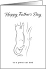 Happy Father’s Day Great Cat Dad Minimalist Cat in Tree Line Drawing card