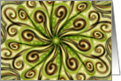 Any Occasion Green Brown Abstract Mandala Art Blank Inside card