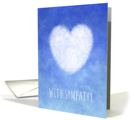 With Sympathy Peaceful White Cloud Heart on Soft Blue Sky... (1841654)