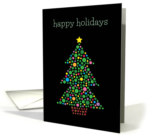 Happy Holidays with Colorful Christmas Tree and Simple... (1842458)
