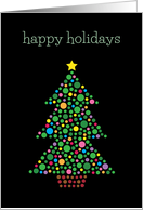 Happy Holidays with Colorful Christmas Tree and Simple Minimal Design card