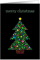 Merry Christmas with Cute Colorful Spotty Tree and Minimalist Design card