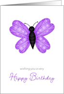 Wishing You a Very Happy Birthday with Cute Purple Butterfly card