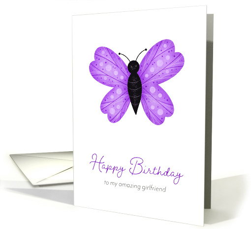 Happy Birthday Amazing Girlfriend with Butterfly on White... (1846932)