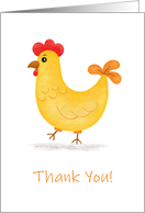 Thank You with Colorful Yellow Chicken Cartoon card