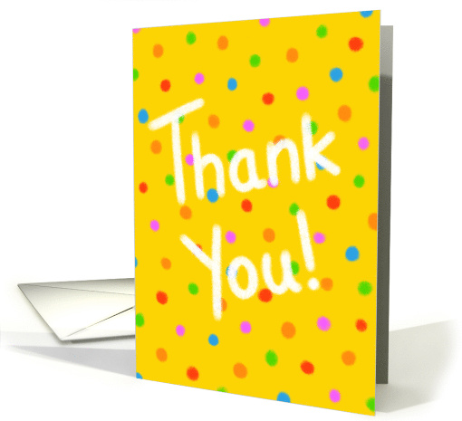 Thank You Colorful Hand Lettered Design on Yellow Polka... (1850346)
