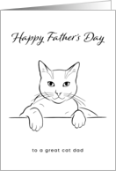 Happy Father’s Day to a Great Cat Dad with Minimalist Line Art card