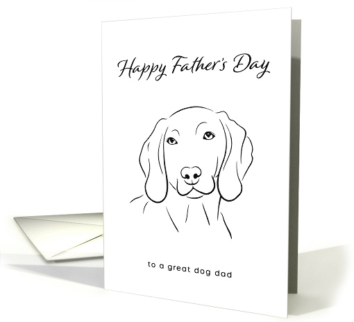 Happy Father's Day Great Dog Dad Weimaraner Line Art Drawing card