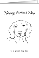 Happy Father’s Day Great Dog Dad Weimaraner Line Art Drawing card