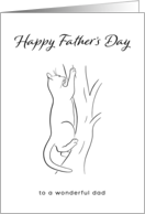 Happy Father’s Day Wonderful Dad Minimalist Cat Climbing Tree card