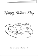 Happy Father’s Day Wonderful Dad with Minimal Frog Lily Pad Line Art card