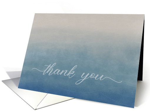 Thank You with Calm Minimalist Blue Gray Abstract Art Background card