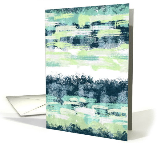 Any Occasion Green White Abstract Painting Fine Art Blank Inside card