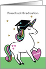 Preschool Graduation Congratulations Unicorn in Cap card