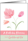 Religious Birthday for Goddaughter Blessing Pink Flowers card