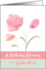 Religious Birthday for Godmother Blessing Pink Flowers card