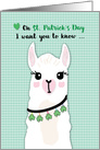 Llamas St. Patricks Day Shamrocks card