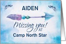 We Miss You at Camp Custom Name Arrow card